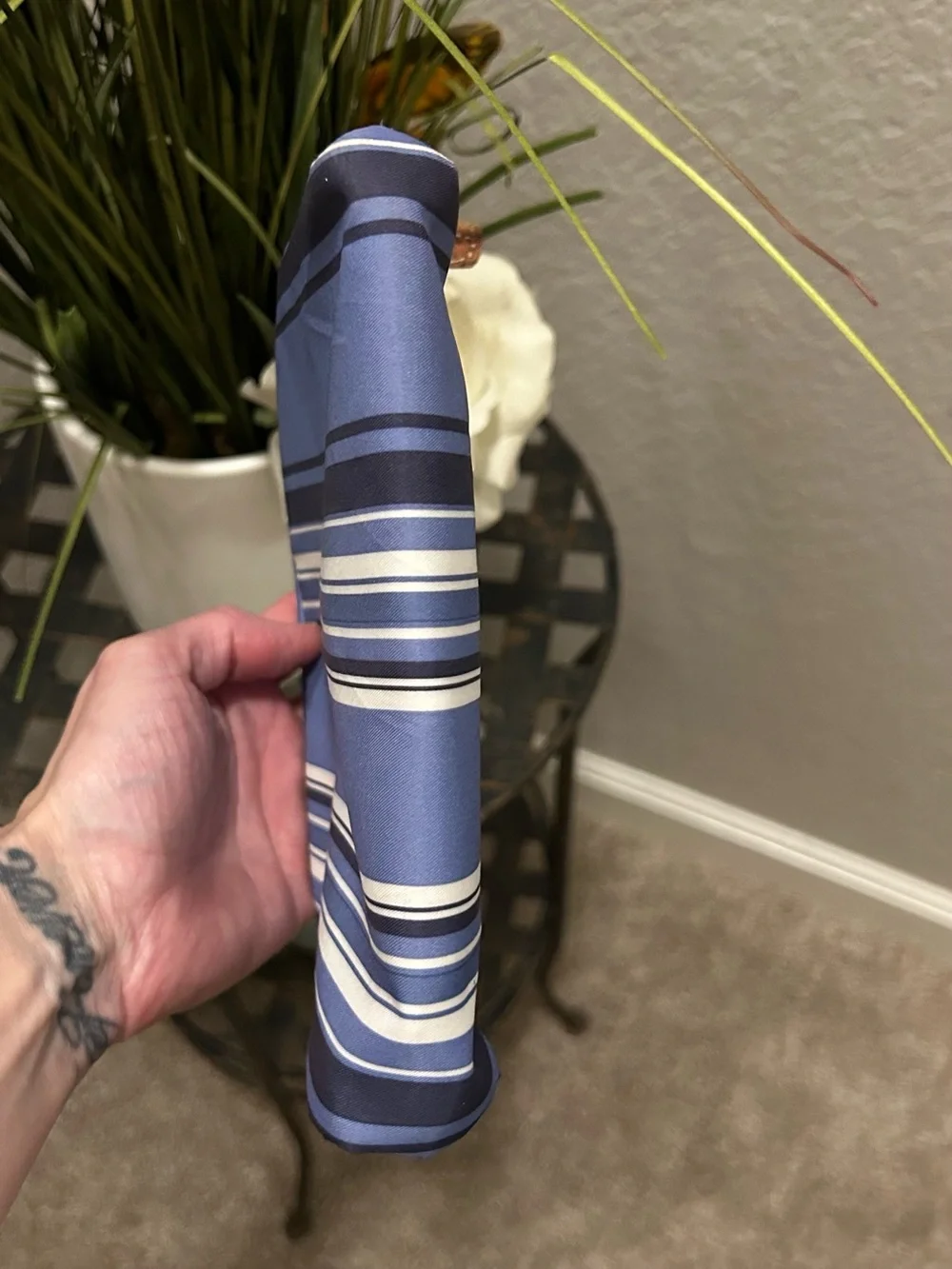 Ralph Lauren Blue Multi-Stripe Cosmetic Pouch
